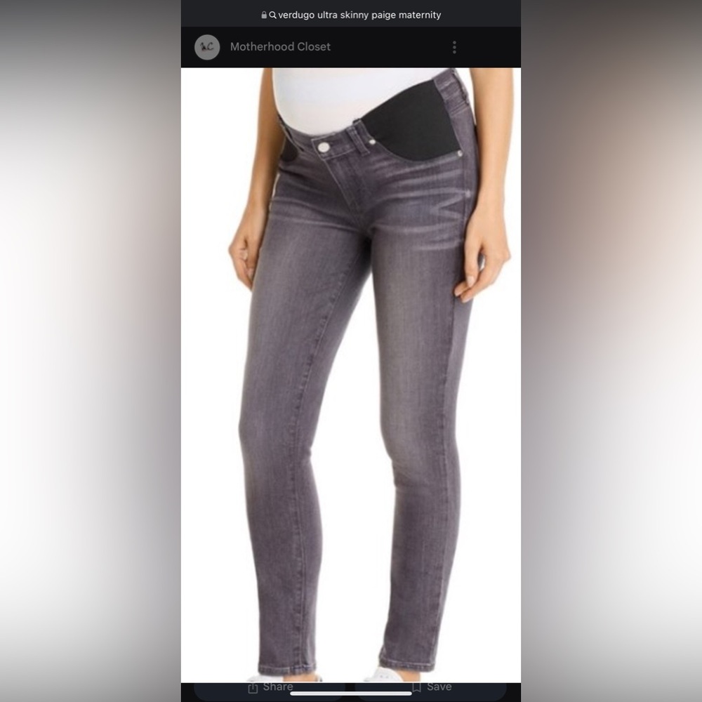 PAIGE Verdugo Ultra skinny Maternity Jeans in Gray - size 26